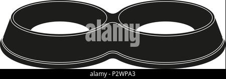 Schwarze und weiße Leere 2 Abschnitte Schüssel Silhouette Stock Vektor