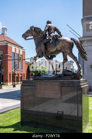 Statue von Stonewall Jackson in Clarksburg West Virginia Stockfoto