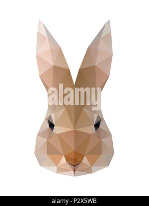 Low Poly Abbildung. Hase, Kaninchen Stock Vektor