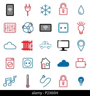 Satz mit 25 Icons. Internet der Dinge. Stock Vektor