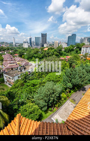 Blick über Kuala Lumpur aus dem Thean Hou Tempel in Kuala Lumpur, Malaysia Stockfoto