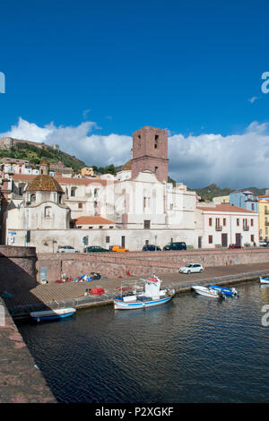 Bosa, Fluss Temo, Sardinien, Italien Stockfoto