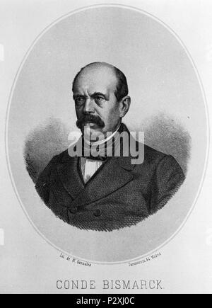 LITOGRAFIA - EL CONDE BISMARCK (1815-98). Autor: GONZALEZ N. Ort: Biblioteca Nacional - COLECCION, MADRID, SPANIEN. Stockfoto