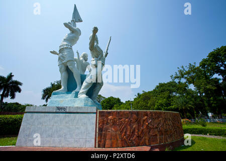 Bijoy 1971, Memorial Skulptur Bangladesch Befreiungskrieg Märtyrer" in Bangladesch Universität für Landwirtschaft. Mymensingh, Bangladesch. Stockfoto