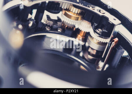 Zahnräder closeup-Makro - Mechanische detail Stockfoto
