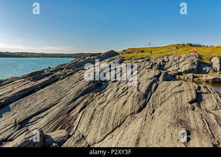 Cape Forchu felsige Küstenlinie, Nova Scotia, Kanada Stockfoto