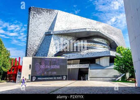 Philharmonie de Paris im Parc de la Villette in Paris, Frankreich Stockfoto