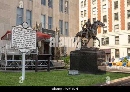 Statue von Stonewall Jackson in Clarksburg West Virginia Stockfoto