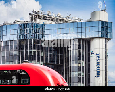 Inmarsat Hauptsitz am Kreisverkehr Old Street, auch bekannt als Silicon Roundabout, Londons Technischer Knotenpunkt. Stockfoto