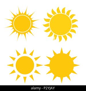 Abstrakte Einfach Sonne Symbol Sign Collection Set Vector Illustration Stock Vektor