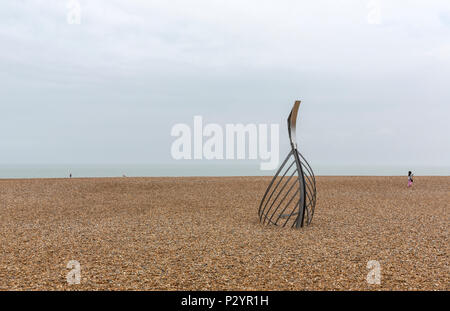 Die Landung von Bildhauer Leigh Dyer in Hastings, Hastings, East Sussex, England, Großbritannien Stockfoto