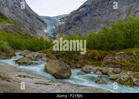 Briksdal Gletscher in Norwegen - Natur Stockfoto