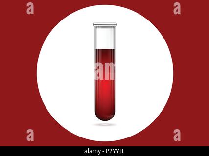 Vektor Röhrchen mit Blut gefüllt Stock Vektor