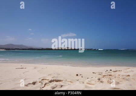 Der Sandstrand von El Cotillo, Fuerteventura, Spanien Stockfoto