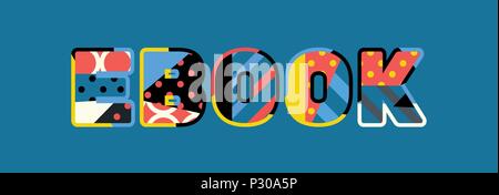 Das Wort Ebook Konzept in farbenfrohe abstrakte Typografie geschrieben. Vector EPS 10 zur Verfügung. Stock Vektor