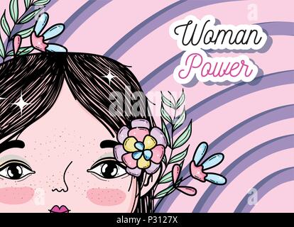 Frau power girl Cartoon Stock Vektor
