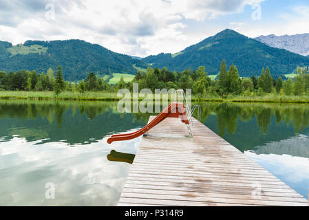 Walchsee im Sommer Tag, Österreich Tirol Stockfoto