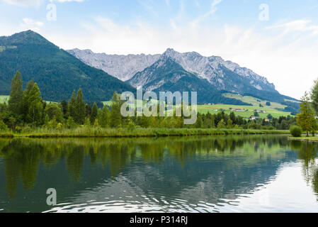 Walchsee im Sommer Tag, Österreich Tirol Stockfoto