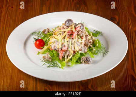 Eingelegte Pilze Salat Stockfoto