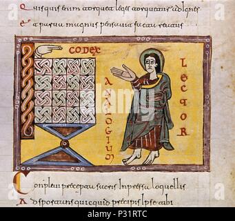 CODICE ALBENDENSE - MOZARABE-FOL 37V - SIGLO X Ort: MONASTERIO - BIBLIOTECA - COLECCION, SAN LORENZO DEL Escorial, Madrid, Spanien. Stockfoto