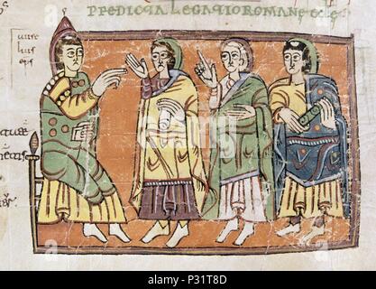 CODICE ALBENDENSE - MOZARABE-FOL 116 R - SIGLO X Ort: MONASTERIO - BIBLIOTECA - COLECCION, SAN LORENZO DEL Escorial, Madrid, Spanien. Stockfoto