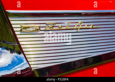 Abstrakte Detail einer hinteren fin auf einem Chevrolet Bel Air Automobil Stockfoto