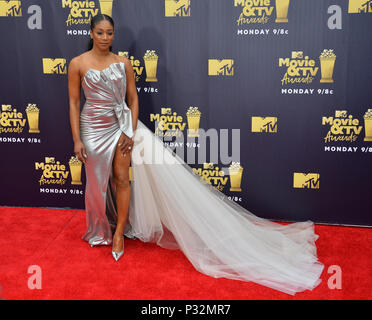 Santa Monica, Californa, USA,. Juni 16, 2018: Tiffany Haddish an der 2018 MTV Movie & TV Auszeichnungen bei den Barker Hangar, Santa Monica Airport. Bild: Sarah Stewart Credit: Sarah Stewart/Alamy leben Nachrichten Stockfoto