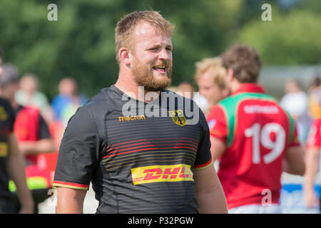 16 Juni 2018, Deutschland, Heidelberg: Qualifikation für die 2019 Rugby World Cup in Japan, Deutschland vs Portugal: Deutscher Spieler Jörn Schroeder. · Keine LEITUNG SERVICE · Foto: Jürgen Keßler/dpa Stockfoto