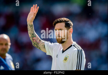 Moskau, Russland. 16 Juni, 2018. Lionel Messi (Argentinien) GES/fussball/Wm 2018 Russland: Argentinien - Island, 16.06.2018 GES/fussball/fussball/Wm 2018 Russland: Argentinien gegen Island, Stadt, Juni 16, 2018 | Verwendung der weltweiten Kredit: dpa/Alamy leben Nachrichten Stockfoto