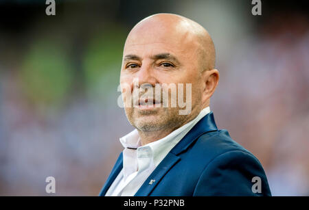 Moskau, Russland. 16. Juni 2018. Trainer Jorge Abay (Argentinien) GES/fussball/Wm 2018 Russland: Argentinien - Island, 16.06.2018 GES/fussball/fussball/WM 2018 Russland: Argentinien gegen Island, Stadt, Juni 16, 2018 | Verwendung der weltweiten Kredit: dpa/Alamy leben Nachrichten Stockfoto