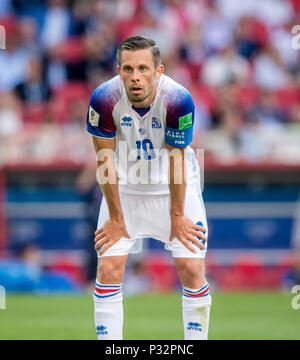 Moskau, Russland. 16 Juni, 2018. Gylfi Sigurdsson (Island) GES/fussball/Wm 2018 Russland: Argentinien - Island, 16.06.2018 GES/fussball/fussball/WM 2018 Russland: Argentinien gegen Island, Stadt, Juni 16, 2018 | Verwendung der weltweiten Kredit: dpa/Alamy leben Nachrichten Stockfoto