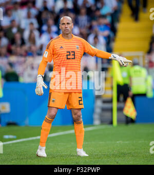 Moskau, Russland. 16. Juni 2018. torwart Willy Caballero (Argentinien) GES/fussball/Wm 2018 Russland: Argentinien - Island, 16.06.2018 GES/fussball/fussball/WM 2018 Russland: Argentinien gegen Island, Stadt, Juni 16, 2018 | Verwendung der weltweiten Kredit: dpa/Alamy leben Nachrichten Stockfoto