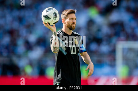 Lionel Messi (Argentinien) GES/fussball/Wm 2018 Russland: Argentinien - Island, 16.06.2018 GES/fussball/fussball/Wm 2018 Russland: Argentinien gegen Island, Stadt, Juni 16, 2018 | Verwendung weltweit Stockfoto