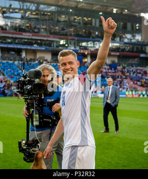 Alfred Finnbogason (Island) GES/fussball/Wm 2018 Russland: Argentinien - Island, 16.06.2018 GES/fussball/fussball/Wm 2018 Russland: Argentinien gegen Island, Stadt, Juni 16, 2018 | Verwendung weltweit Stockfoto