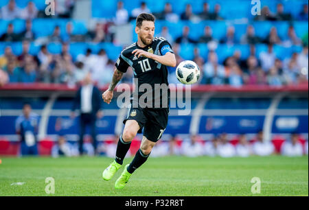 Lionel Messi (Argentinien) GES/fussball/Wm 2018 Russland: Argentinien - Island, 16.06.2018 GES/fussball/fussball/Wm 2018 Russland: Argentinien gegen Island, Stadt, Juni 16, 2018 | Verwendung weltweit Stockfoto