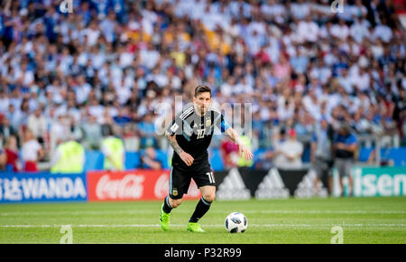 Lionel Messi (Argentinien) GES/fussball/Wm 2018 Russland: Argentinien - Island, 16.06.2018 GES/fussball/fussball/Wm 2018 Russland: Argentinien gegen Island, Stadt, Juni 16, 2018 | Verwendung weltweit Stockfoto