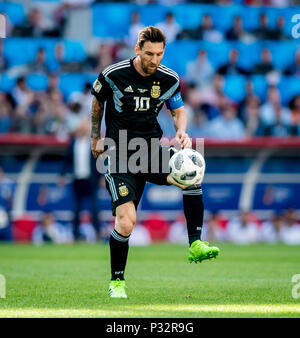 Lionel Messi (Argentinien) GES/fussball/Wm 2018 Russland: Argentinien - Island, 16.06.2018 GES/fussball/fussball/Wm 2018 Russland: Argentinien gegen Island, Stadt, Juni 16, 2018 | Verwendung weltweit Stockfoto