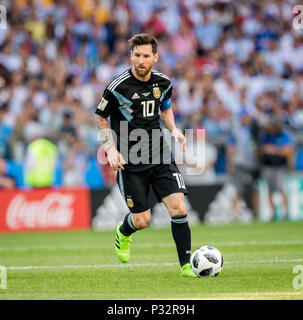 Lionel Messi (Argentinien) GES/fussball/Wm 2018 Russland: Argentinien - Island, 16.06.2018 GES/fussball/fussball/Wm 2018 Russland: Argentinien gegen Island, Stadt, Juni 16, 2018 | Verwendung weltweit Stockfoto