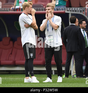 Moskau, Russland. 17. Juni 2018. von links nach rechts Julian Brandt (Deutschland), Timo Werner (Deutschland). GES/fussball/Wm 2018 Russland: Deutschland - Mexiko, 17.06.2018 GES/fussball/fussball/WM 2018 Russland: Deutschland vs Mexiko, Moskau, 17. Juni 2018 | Verwendung der weltweiten Kredit: dpa/Alamy leben Nachrichten Stockfoto