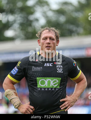 Wakefield, Großbritannien, Sonntag, 17 Juni 2018, Mobile Rakete Stadion, Wakefield, England; Betfred Super League, Wakefield Trinity v Warrington Wölfe; Ben Westwoodc von Warrington Wolves Credit: Aktuelles Bilder/Alamy leben Nachrichten Stockfoto