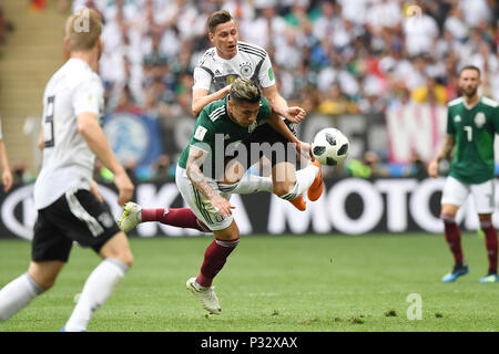 Moskau, Russland. 17 Juni, 2018. GES/fussball/Wm 2018 Russland: Deutschland - Mexiko, 17.06.2018 GES/fussball/fussball/WM 2018 Russland: Deutschland gegen Mexiko, Moskau, 17. Juni 2018 | Verwendung der weltweiten Kredit: dpa/Alamy leben Nachrichten Stockfoto