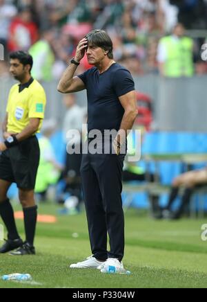 Moskau, Russland. 17. Juni 2018. firo: 17.06.2018, Moskau, Fußball, Fußball, Deutschland - Mexiko, Mexiko 0:1 Bundescoach Joachim NIEDRIG, GER, Enttauschung | Verwendung der weltweiten Kredit: dpa/Alamy leben Nachrichten Stockfoto