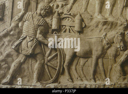 046 Conrad Cichorius, die Reliefs der TraianssA 4 ule, Tafel XLVI (Ausschnitt 01) Stockfoto