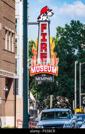 Fire Museum of Memphis in der Innenstadt von Memphis, Tennessee. (USA) Stockfoto