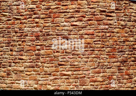 Makro brick Hintergrund schöne Wand von der Sonne beschienen Stockfoto