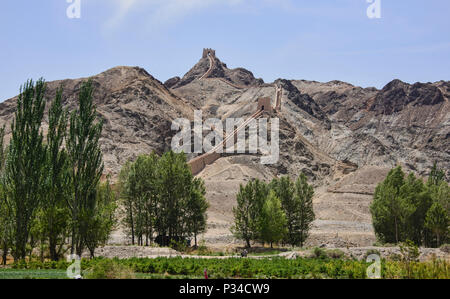 Der überhängende große Mauer, Jiayuguan, Gansu, China Stockfoto