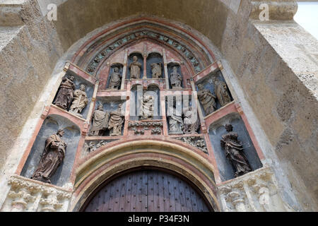 Südportal der Kirche des Hl. Markus, Zagreb, Kroatien. Stockfoto