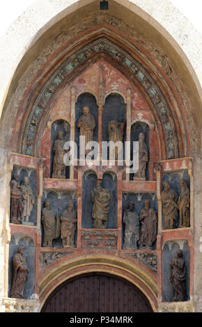 Südportal der Kirche des Hl. Markus, Zagreb, Kroatien. Stockfoto