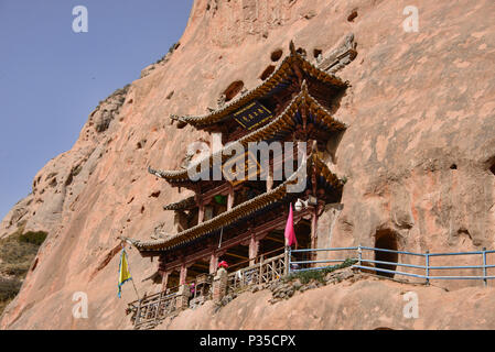 Die Mati Si-Tempel in den Felsen, Zhangye, Gansu, China Stockfoto