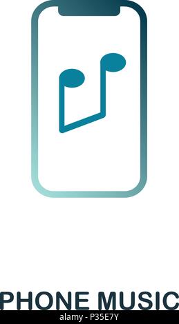 Telefon Symbol Musik. Flat Style Icon Design. UI. Abbildung: Telefon Symbol Musik. Piktogramm isoliert auf Weiss. Fertig in web design, Anwendungen, Software, Druck verwenden. Stock Vektor